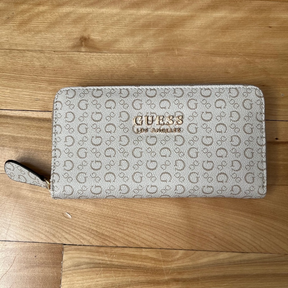 Guess Monogram Zip Around Wallet